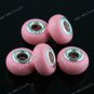5X PINK POLYMER CLAY EUROPEAN BIG HOLE CHARM BEADS FINDINGS 5mm