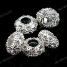 5pcs CLEAR CRYSTAL SILVER CHARM BEAD BRACELET 7X12MM