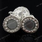 20x Magnetic Clear Crystal Silver Clasp Findings 14mm WHOLESALE