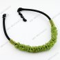 Peridot Olivine Chip Bead Cord Rope Clasp Necklace 19"L