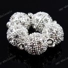 WHOLESALE 12mm Crystal Magnetic Silver Clasp Bead Jewelry Findings 20x