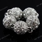 50 PCS MAGNETIC RHINESTONE  CRYSTAL18KGP ROUND BALL CLASP FINDINGS WHOLE SALE