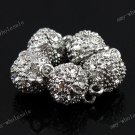 WHOLESALE 8MM CLEAR CRYSTAL18KGP MAGNETIC ROUND BALL CLASPS  Beads Findings 50X