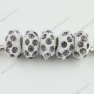 100x Violet Crystal Resin European CharmBeads Wholesale Fit Bracele