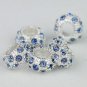 5X LIGHT BLUE CRYSTAL SILVER SPACER CHARM BEADS M010809