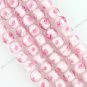 10MM PINK LAMPWORK GLASS ROUND LOOSE BEADS 35PCS 12"L
