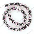 10MM BLACK LAMPWORK GLASS ROUND LOOSE BEADS 35PCS 12"L