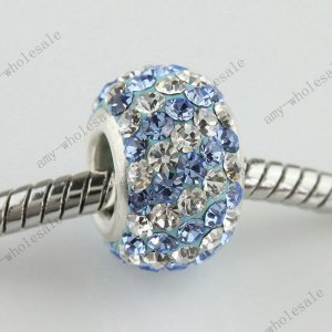 CZECH CRYSTAL 925 SILVER BIG HOLE BEAD FIT BRACELET