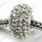 925 SILVER CLEAR CRYSTAL FIT CHARM BEAD BRACELET 7X11mm