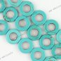 21pcs Hollow Turquoise Gemstone Round Loose Beads 16"