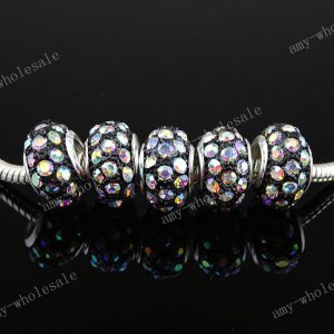 50X Clear AB Crystal Resin Beads Wholesale Fit Bracelet