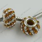 CZECH CRYSTAL 925 SILVER BEAD FINDINGS CLEAR&GOLDEN