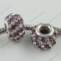 CZECH CRYSTAL 925 SILVER BEAD FINDINGS CLEAR&PURPLE