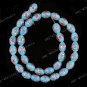 35PCS LAKE BLUE LAMPWORK GLASS CHARM RICE LOOSE BEADS