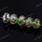 Light Cyan Lampwork Glass Flower Loose Beads 7X10mm