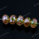5pcs Goldem Lampwork Glass Abacus Faceted Loose Beads