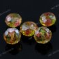 5pcs Goldem Lampwork Glass Abacus Faceted Loose Beads