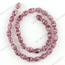 14"L LIGHT PURPLE LAMPWORK GLASS RICE LOOSE BEADS 35PCS