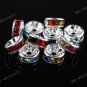 100x Multicolor European Crystal Spacer Silver Beads Findings WHOLESALE