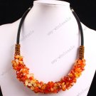 Carnelian Agate Chips Gemstone Fashion Necklace 19"
