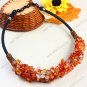Carnelian Agate Chips Gemstone Fashion Necklace 19"