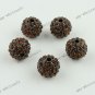 20X Coffee Round Ball Crystal Loose Spacer Beads Hip Hop Bracelet Findings 10mm