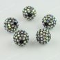 20PCS 10mm Clear AB Round Ball Crystal Loose Spacer Beads Bracelet Finding