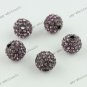 10mm Light Purple Round Ball Crystal Loose Spacer Beads Bracelet Findings 20PCS