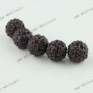 50pcs Deep  Purple Round Ball Crystal Loose Spacer Bead  Bracelet Finding 10mm