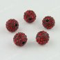 100PCS Wholesale  Red Ball Crystal Loose Spacer Beads Hip Hop Bracelet Finding