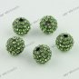 100PCS Wholesale Green Ball Crystal Loose Spacer Beads Fit Bracelet Finding