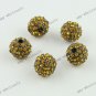 Wholesale Golden Ball Crystal Loose Spacer Beads Hip Hop Bracelet Findings 100X