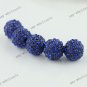 10X Blue Round Ball Crystal Loose Spacer Beads Hip Hop Bracelet Finding 10mm