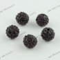 10pcs Deep  Purple Round Ball Crystal Loose Spacer Bead  Bracelet Finding 10mm