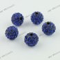 5X Blue Round Ball Crystal Loose Spacer Beads Hip Hop Bracelet Finding 10mm