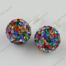 Christmas Gift New Rhinestone Crystal Fashion Stud Earring 10 MM 8 Colors