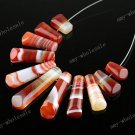 11 PCS MADAGASCAR STRIPE AGATE CHARM PENDANT BEADS SET