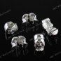 5PC SKULL SILVER PLATED CLASP STOPPER BEAD FIT BRACELET