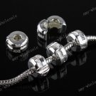 5PC SILVER PLATED CLASP STOPPER CHARM BEAD FIT BRACELET