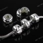 5PC SILVER PLATED CLASP STOPPER CHARM BEAD FIT BRACELET