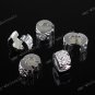 5X FLOWER SILVER CLASP STOPPER CHARM BEAD FIT BRACELET