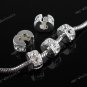 5X SILVER CLASP STOPPER CHARM LOOS BEADS FIT BRACELET