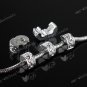 5PCS SILVER CLASP STOPPER CHARM BEAD FIT BRACELET 6X9MM