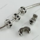 5PCS BLACK CRYSTAL 18KGP STOPPER CLIP/LOCKS EUROPEAN BEADS FIT BRACELET