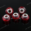 10X RED AB CRYSTAL GLASS FACETED BIG HOLE BEAD