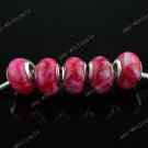 50x Mop Shell Rose European Hole Beads Jewelry Findings