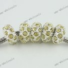 Crystal Silver Plated Charm Beads Loose European Beads Finding Fit Bracelet