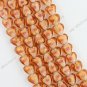 12MM LIGHT COFFEE GLASS HEART LOOSE BEAD FINDINGS 33PCS