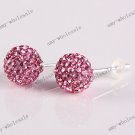 Best Christmsa Gift Czech Crystal 925  Silver Fashion Ball Earring 8mm
