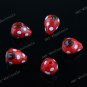 5PCS RED STRAWBERRY LAMPWORK GLASS LOOSE BEAD FINDINGS